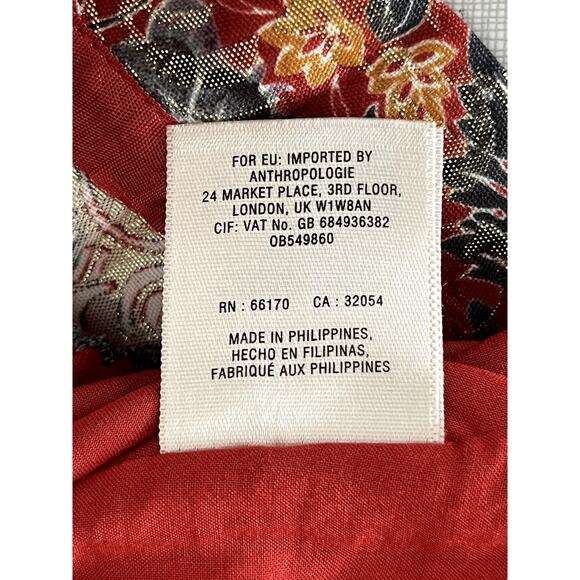 Anthropologie Metallic Skirt Mini Jacquard Holiday Party Boho Floral Pockets Fun - Picture 13 of 13